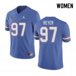 Women's Florida Gators #97 Theodore Reyer NCAA Jordan Brand Blue Authentic Stitched College Football Jersey AQY3362QM